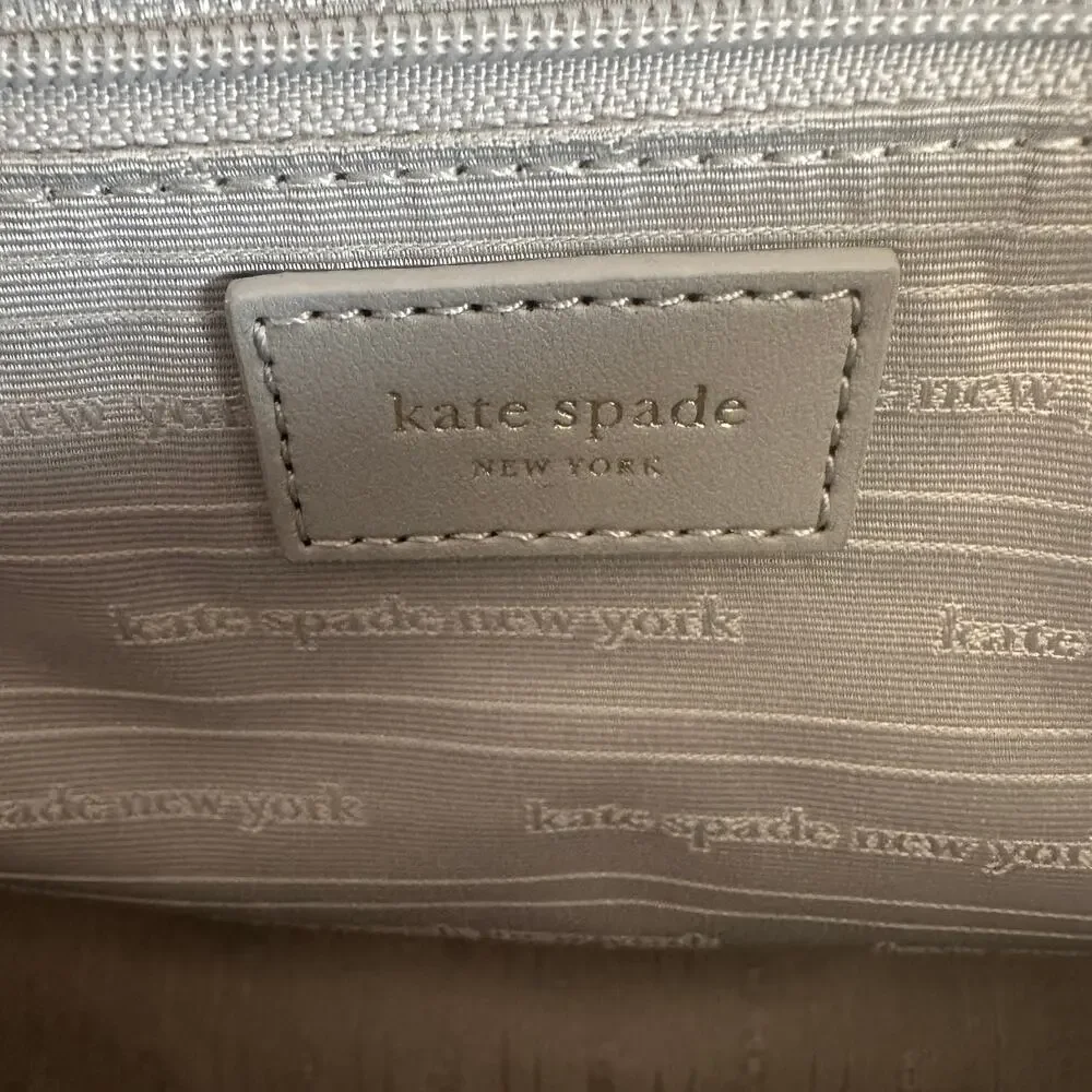 Kate Spade Hudson Convertible Shoulder Bag Womenns Platinum Gray Pebbled Leather